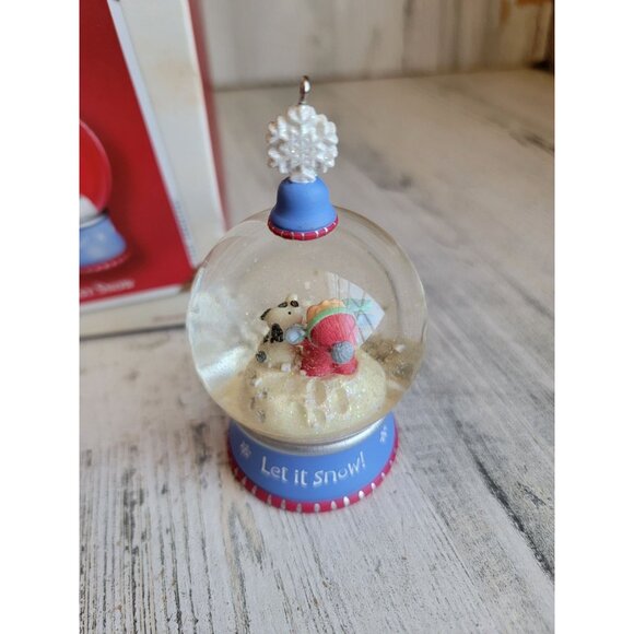 Hallmark first snow snow globe dog kid ornament Xmas - Picture 5 of 7